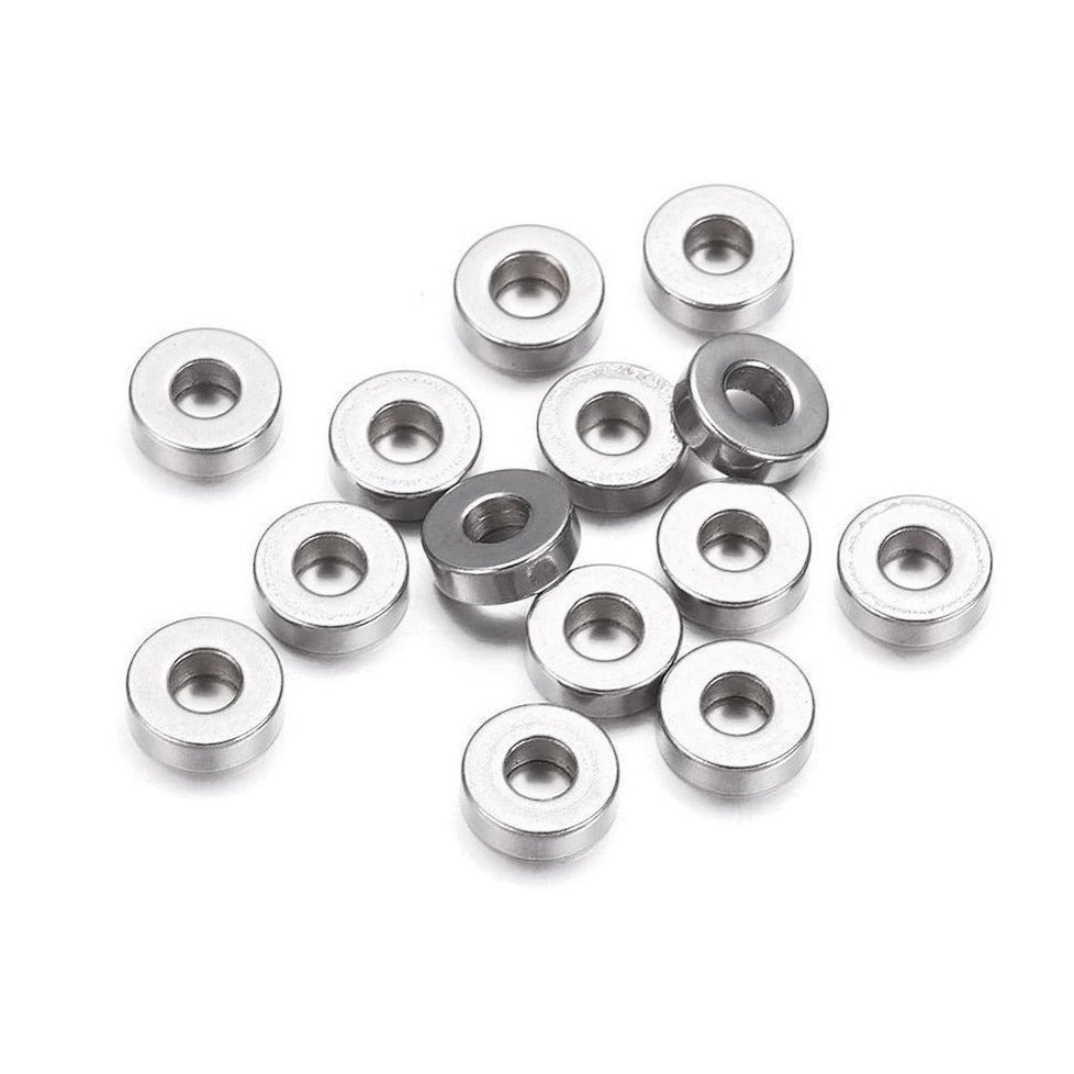 5 Perles anneaux de 7mm en acier inoxydable