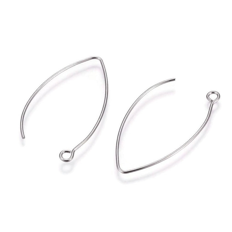  Stainless Steel 304 Elegant Flat Fish Hook Earring Wires  Findings With Bead For Jewelry Making- Hypo-allergenic : Arts, Crafts &  Sewing