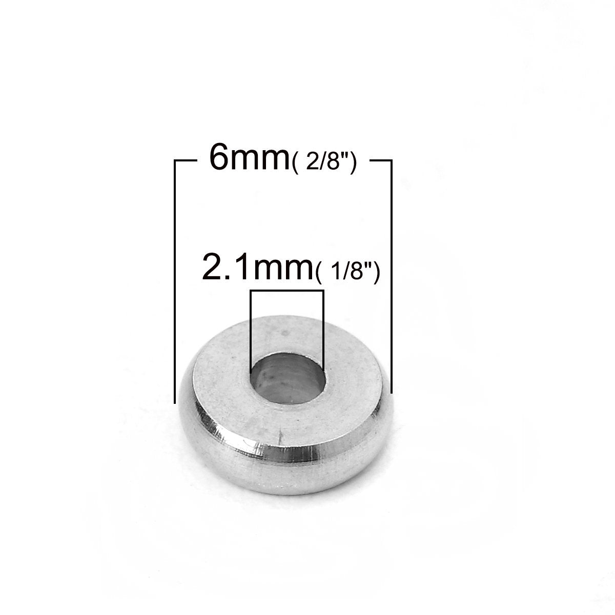 10 Stainless Steel Spacer Beads 4, 5, 6, 7, 8 or 10mm