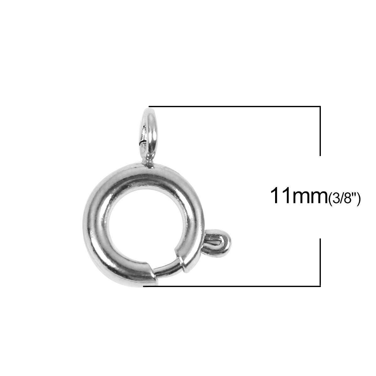 5 fermoirs argent en acier inoxydable hypoallergénique 8x5mm ou 11x9mm