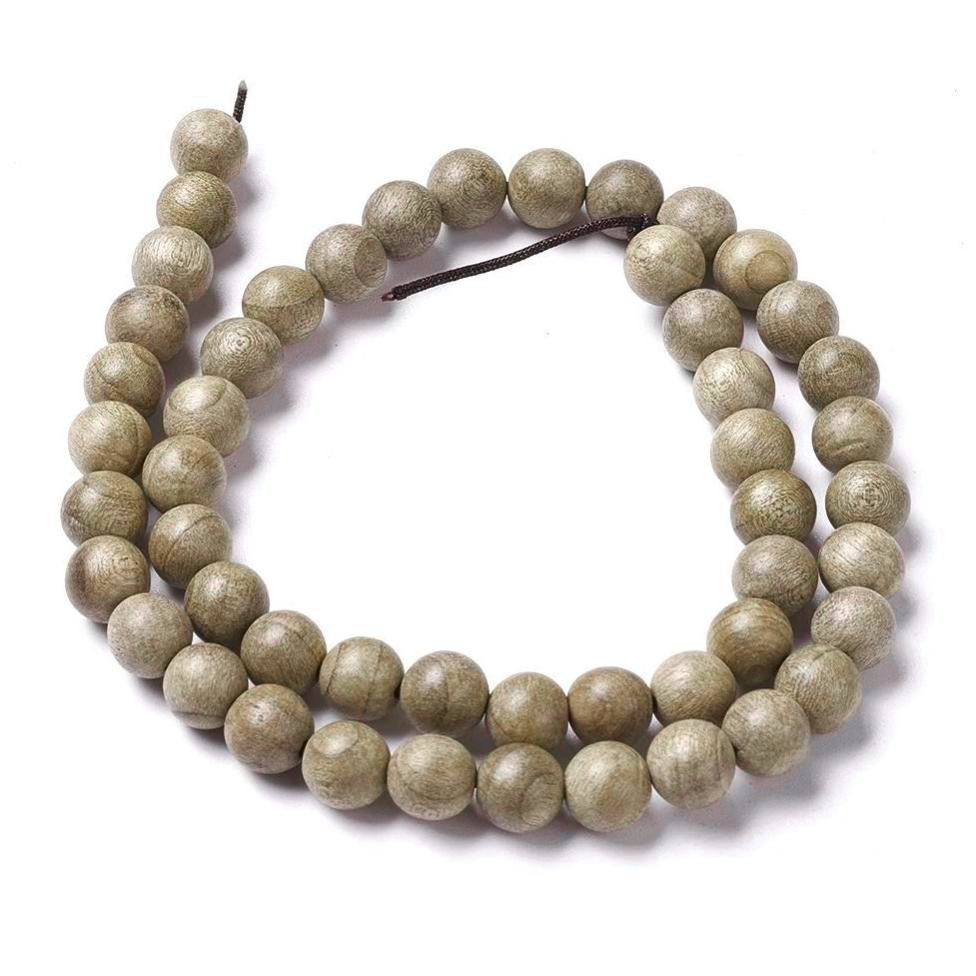 Perles rondes en bois taupe naturel 6, 8 ou 10mm