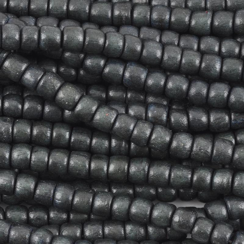 Perles tubes en bois de 4x5mm - charcoal