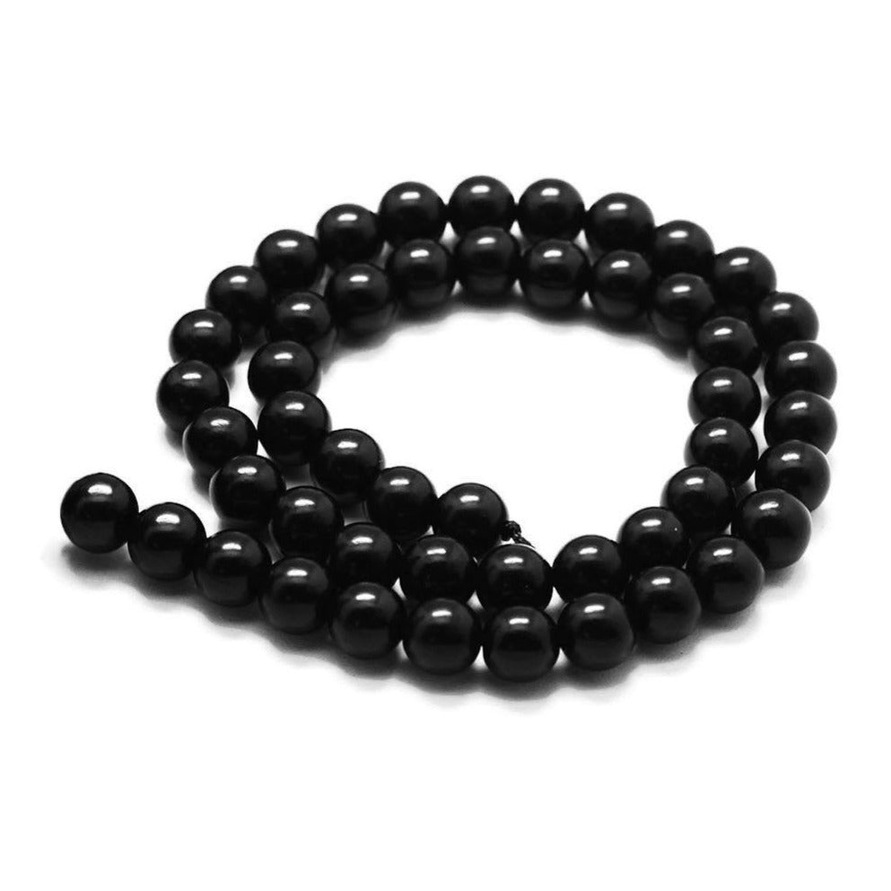 Perles rondes en bois noir 6mm, 8mm, 10mm