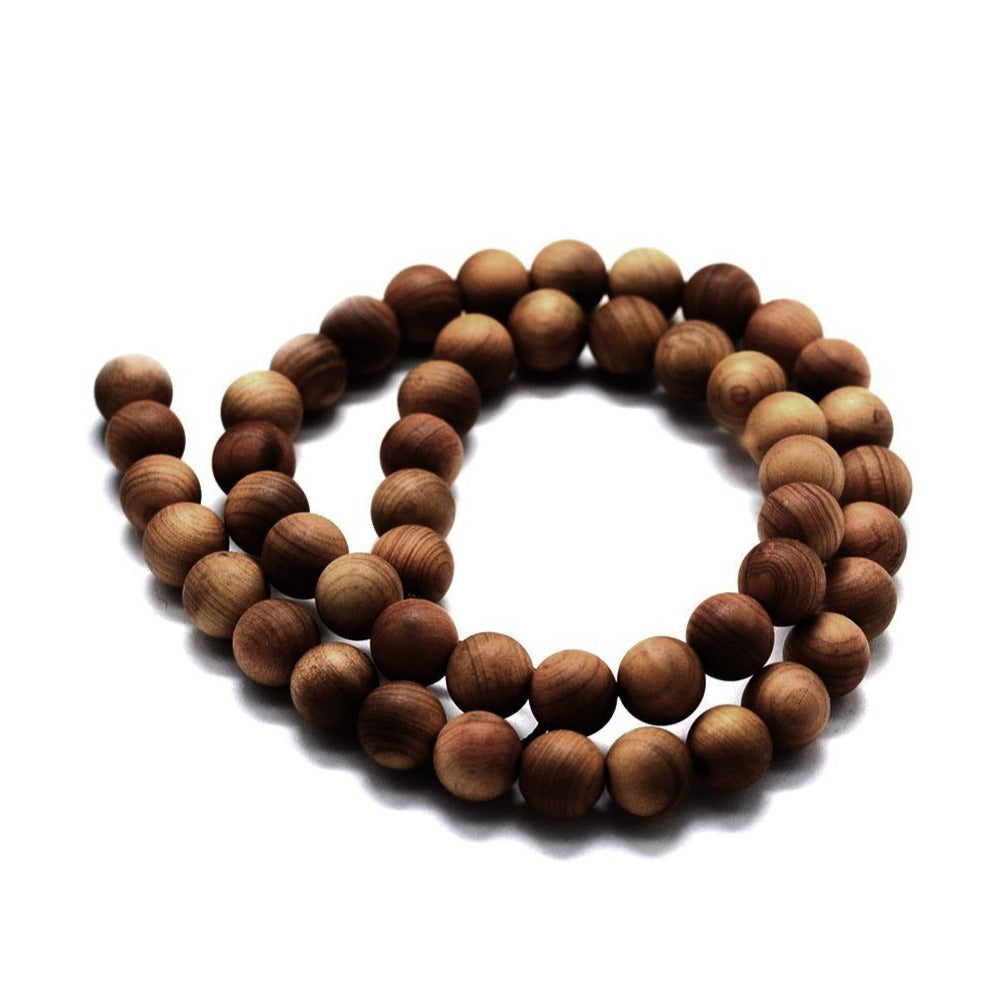 Golden wood beads 6 or 8mm - Natural Mala Wooden Beads