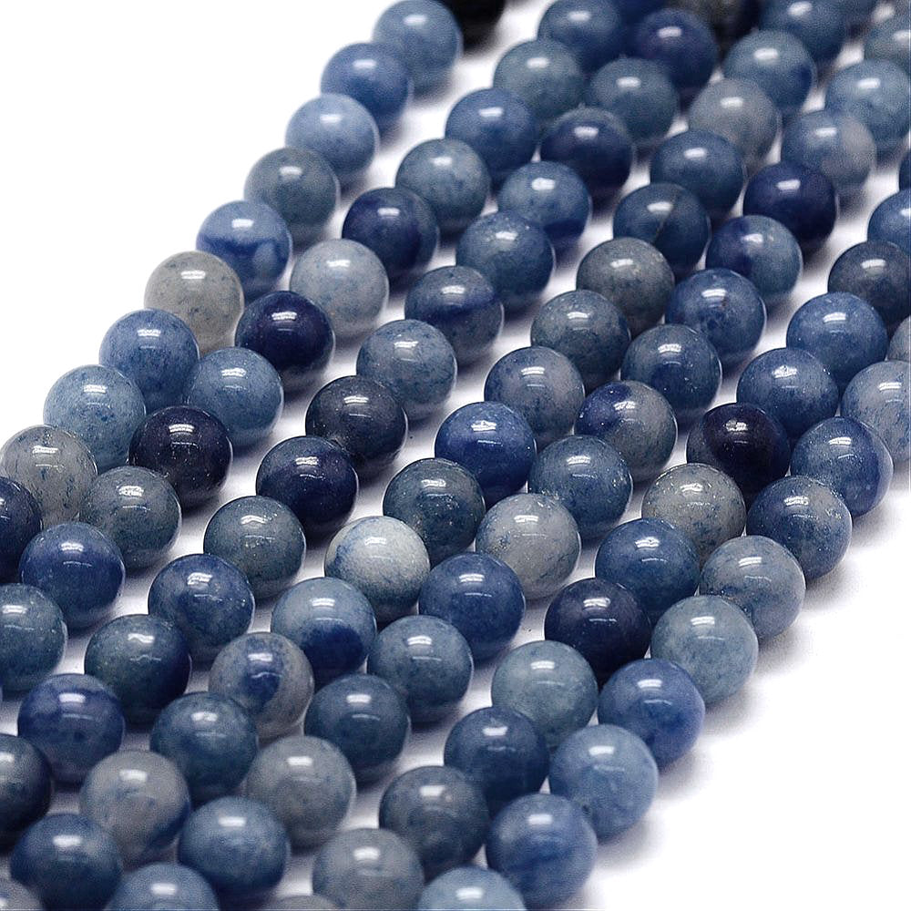 Blue Aventurine Round Stone Beads Strands 6 or 8mm