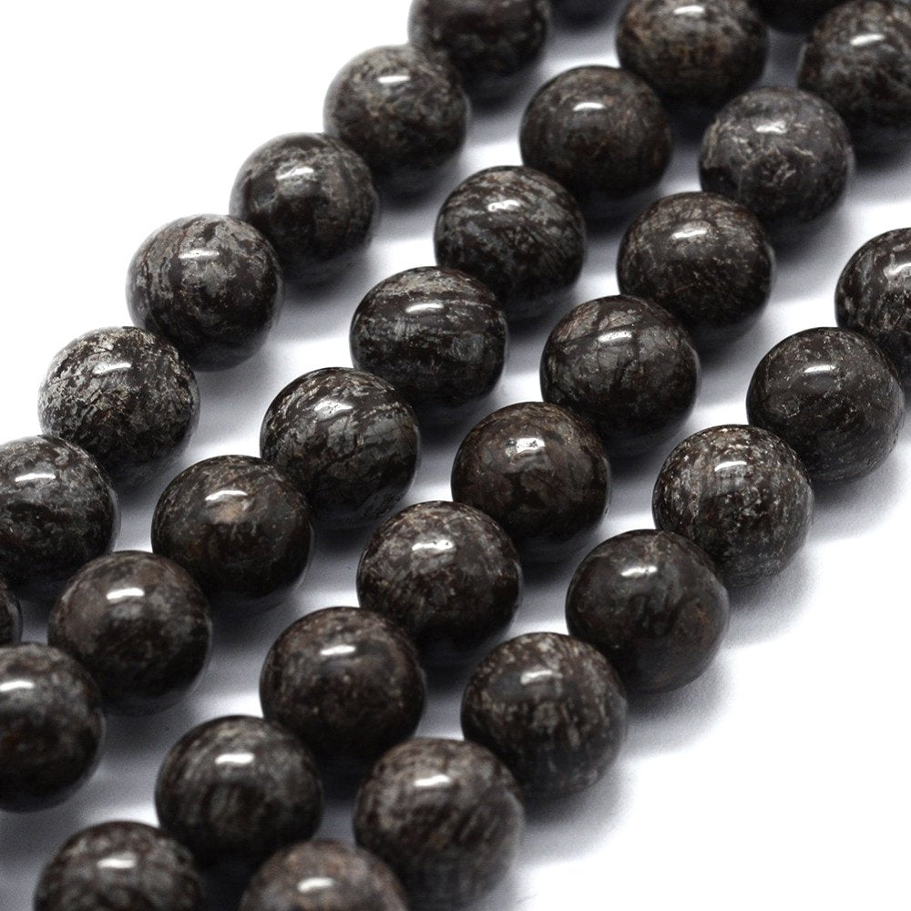 Natural Snowflake Obsidian Round Beads Strands 6 or 8mm
