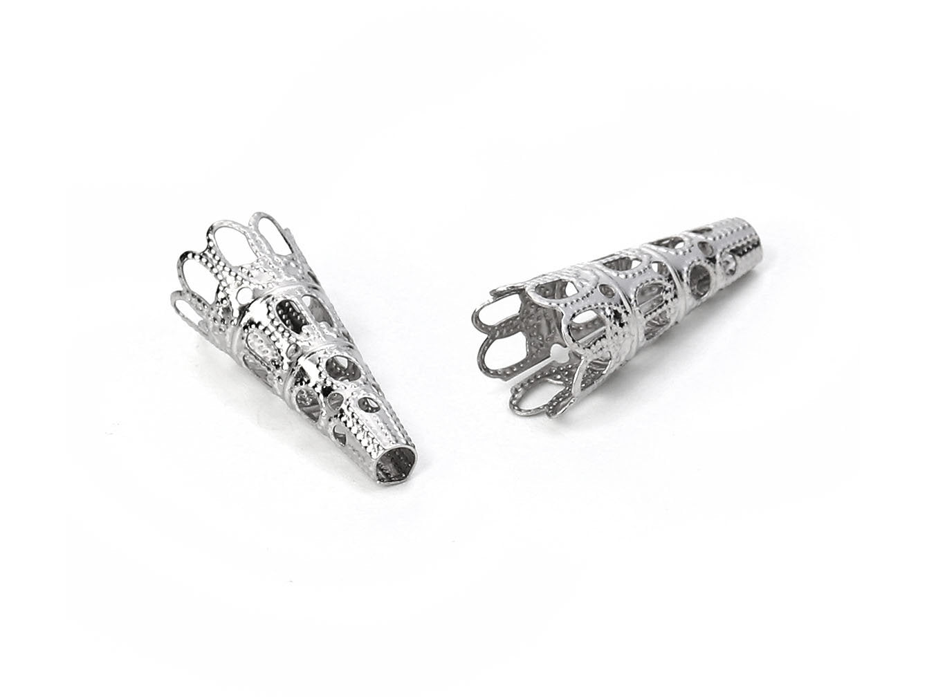 10 Cone bead caps hypoallergenic stainless steel 22mm beadcaps