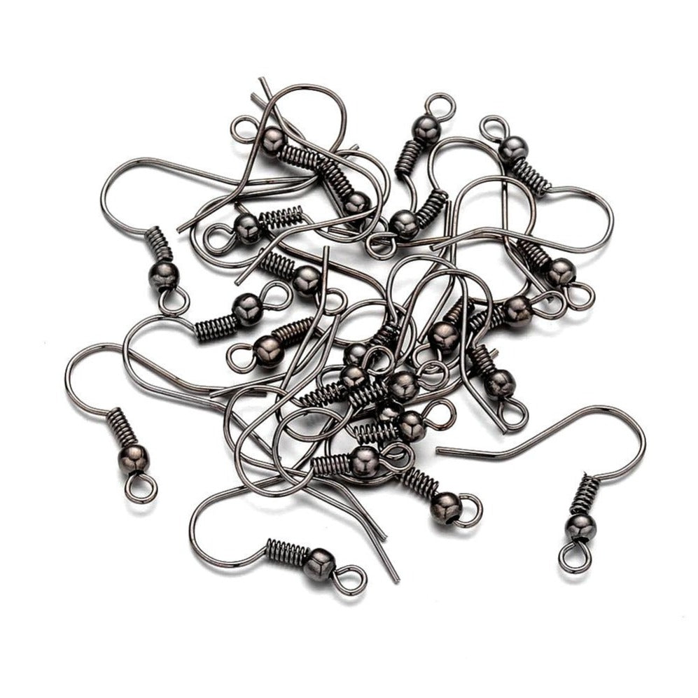 Earring hooks - Gunmetal - Nickel free, lead free and cadmium free earwire