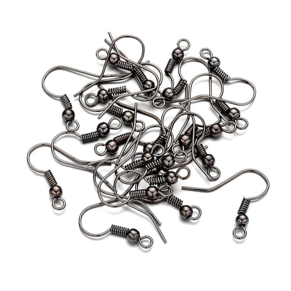Earring hooks - Gunmetal - Nickel free, lead free and cadmium free ear