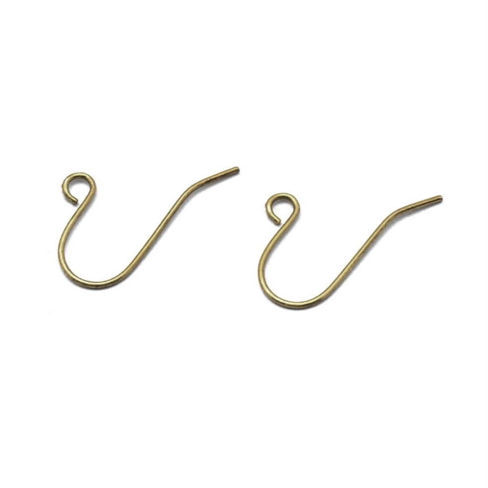 50 Brass earring hooks - Golden - Nickel free, lead free and cadmium free earwire