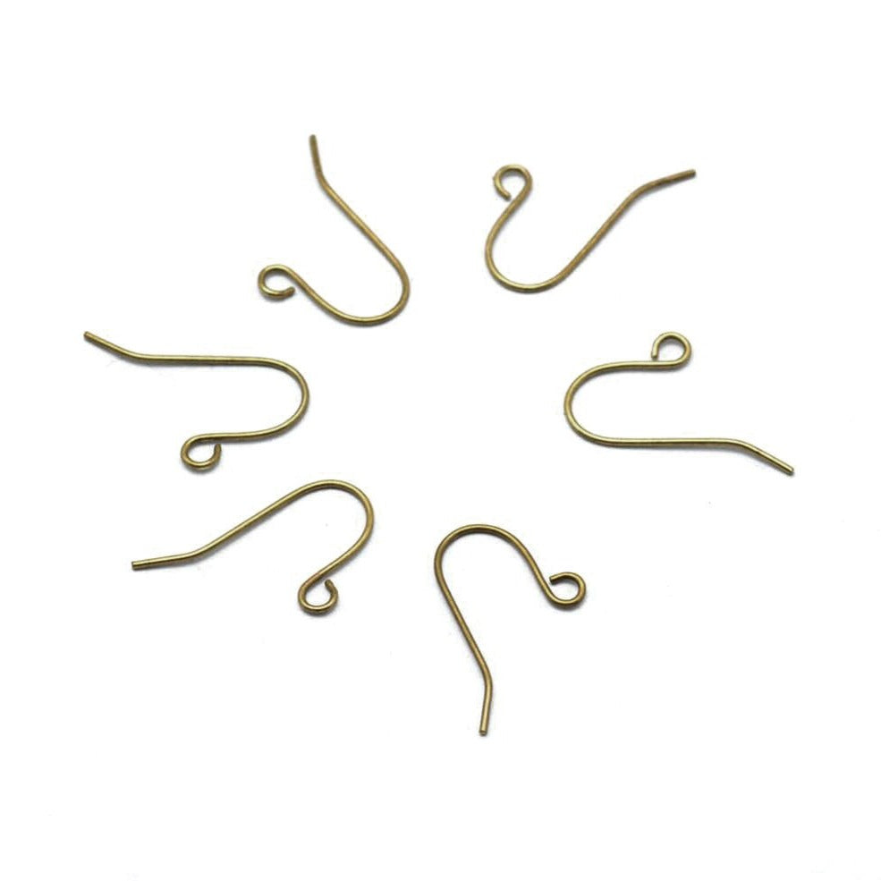 50 Brass earring hooks - Golden - Nickel free, lead free and cadmium free earwire
