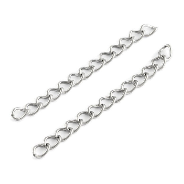 10 Stainless steel extension jewelry chains - Tail extender 40mm
