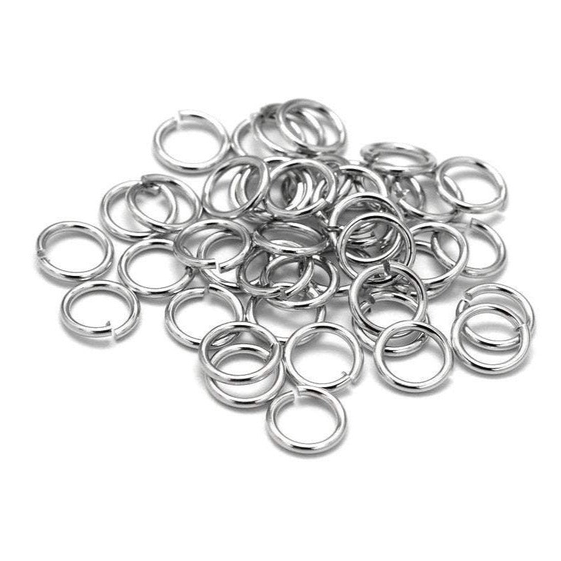 Brass jump ring hypoallergenic silver jump ring 5mm - 100pcs - Nickel free, lead free and cadmium free