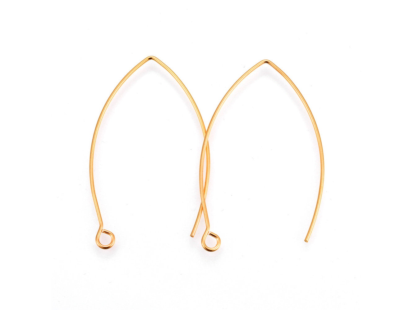 10 Stainless Steel Marquis earring hooks 40x24mm - Golden