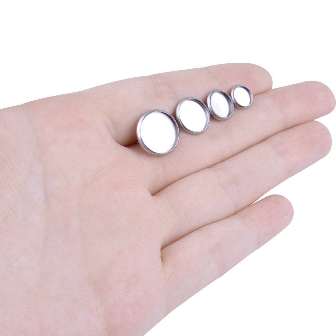 10 Stainless steel ear stud cabochon settings - fits 6, 8, 10 or 12mm cabochons