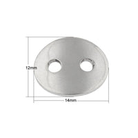 6 stainless steel oval button clasp 14mm 