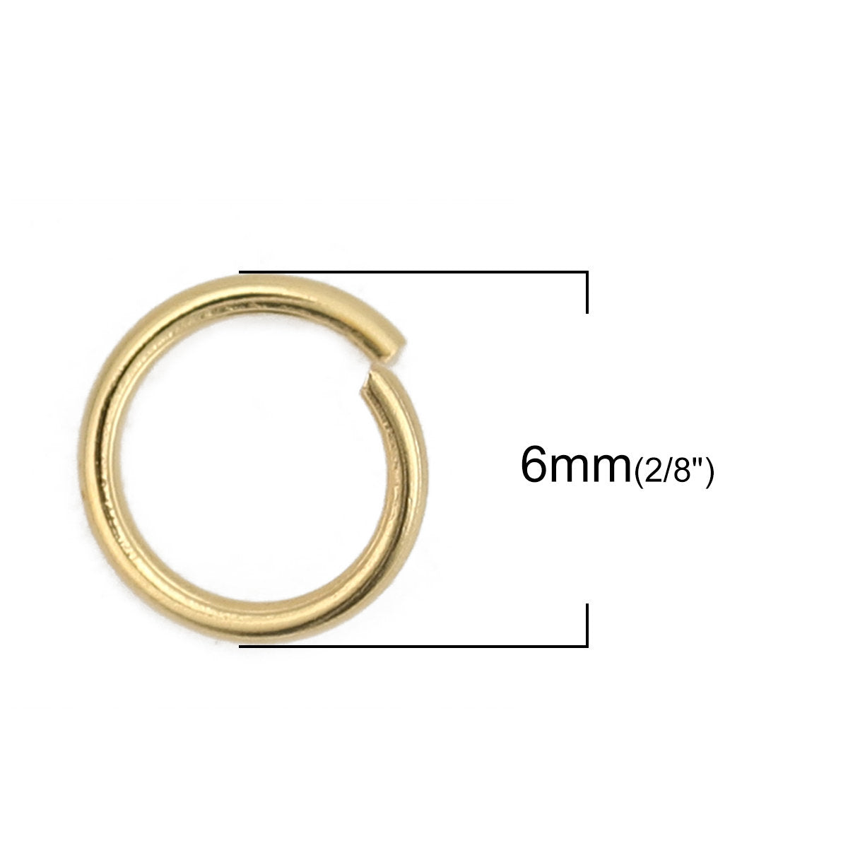 Stainless steel jump ring hypoallergenic gold jump ring 3, 4, 5 or 6mm - 200pcs
