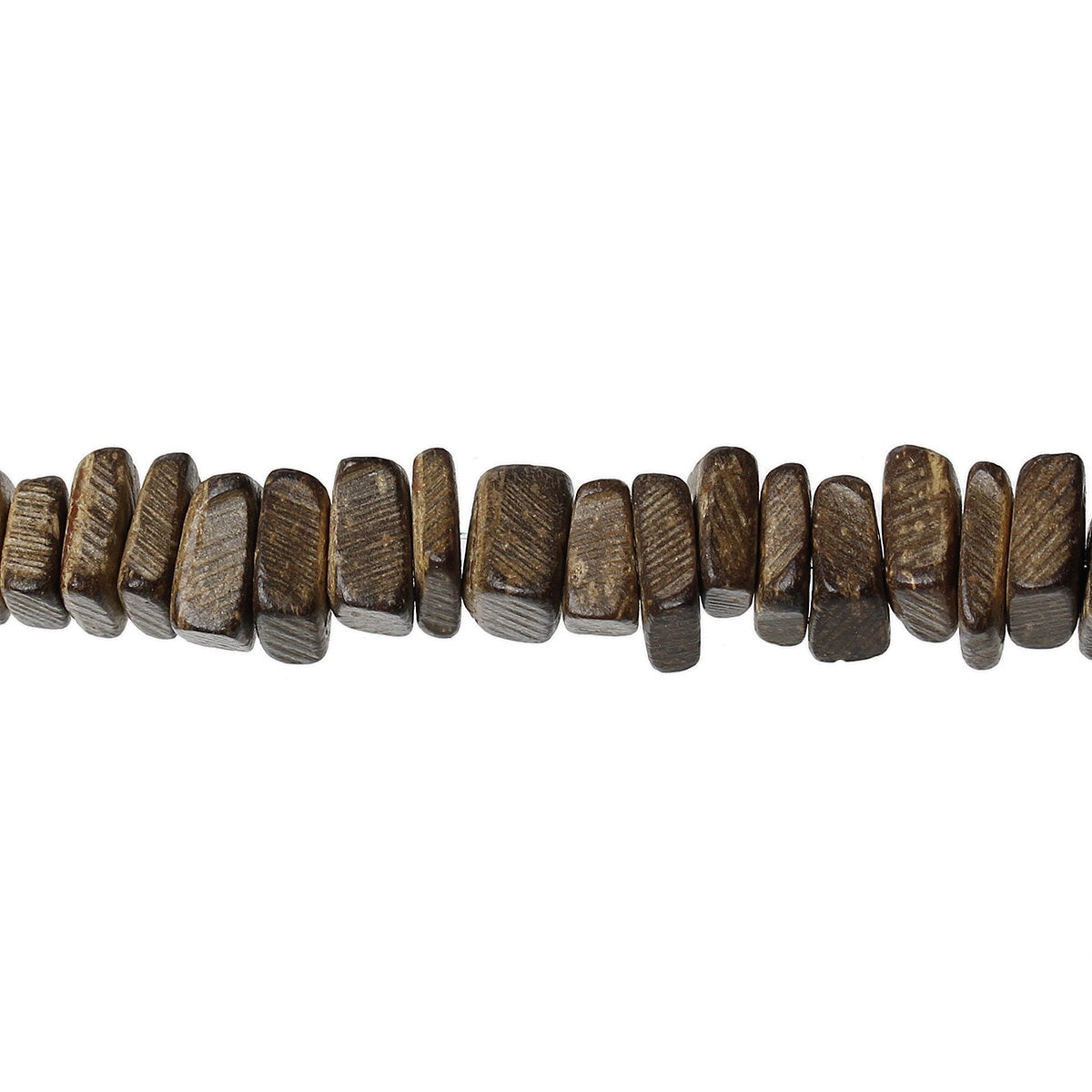 Brown Wood CocoNut Shell Beads - Square cut beads 9mm 