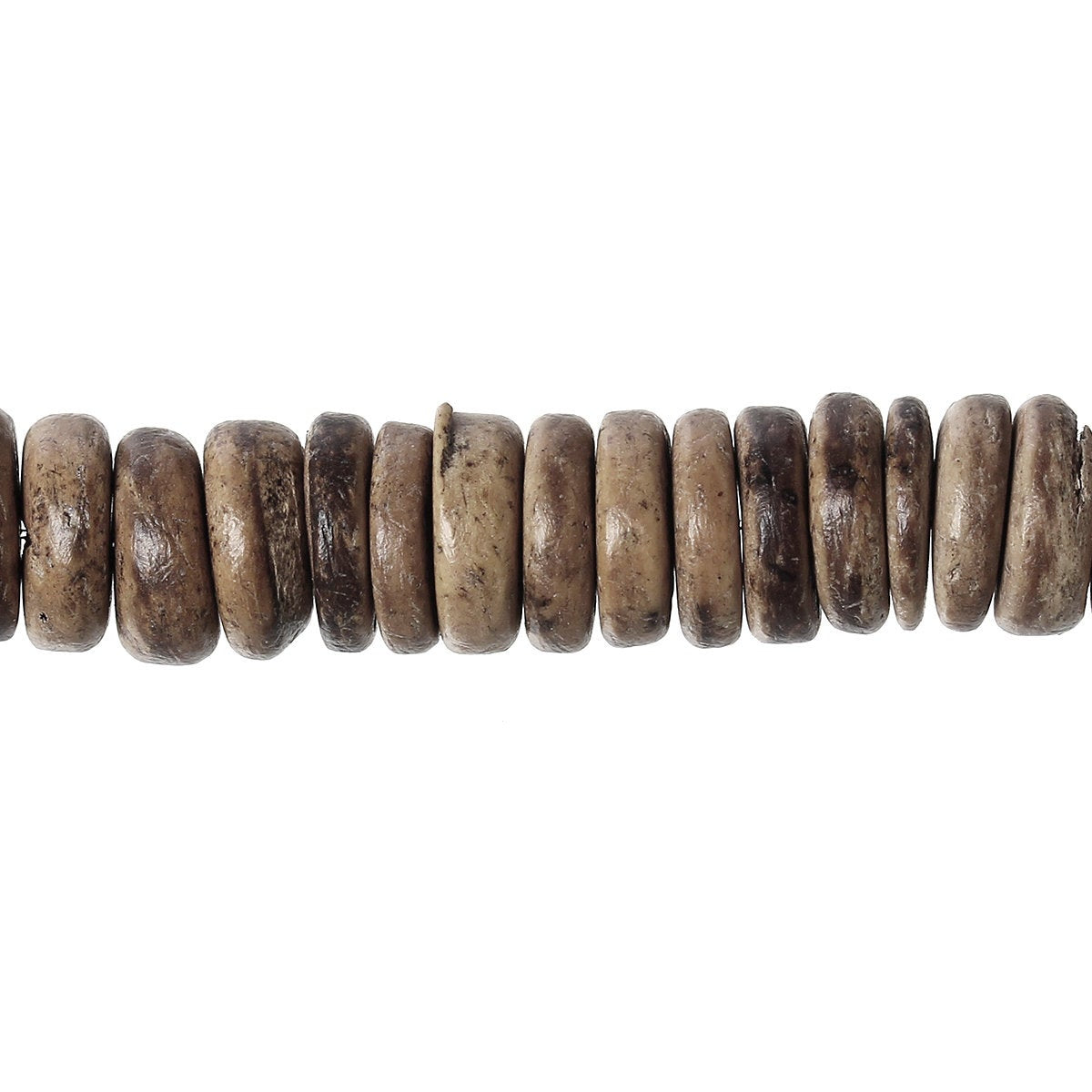 100 Coconut shell beads - Eco friendly donuts rondelle disk beads 10mm