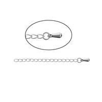 5 Stainless steel extension jewelry chains - Tail extender 60mm with charm