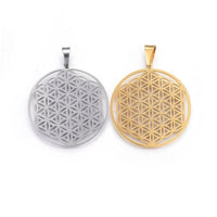 Flower of life pendant stainless steel hypoallergenic DIY sacred geometry necklace pendant