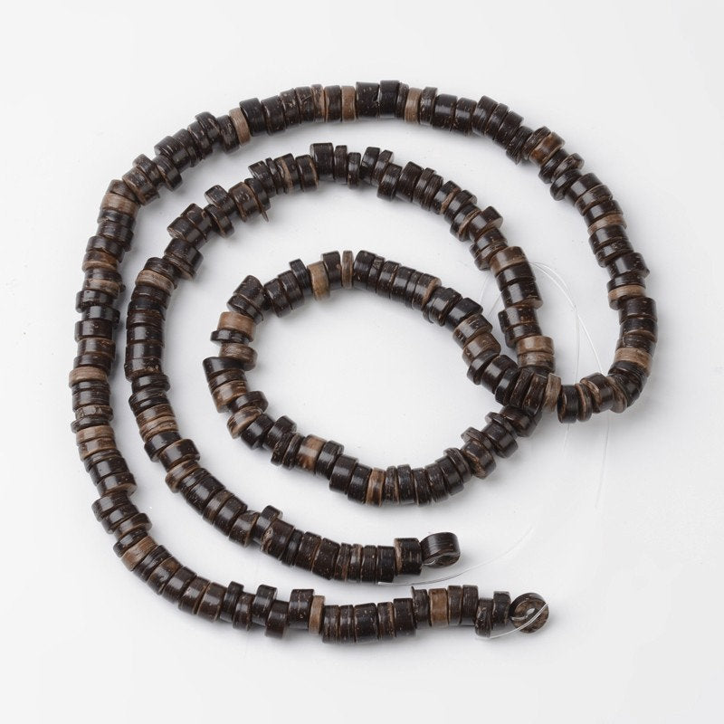 Coconut beads - eco friendly rondelle beads 9mm - 100pcs