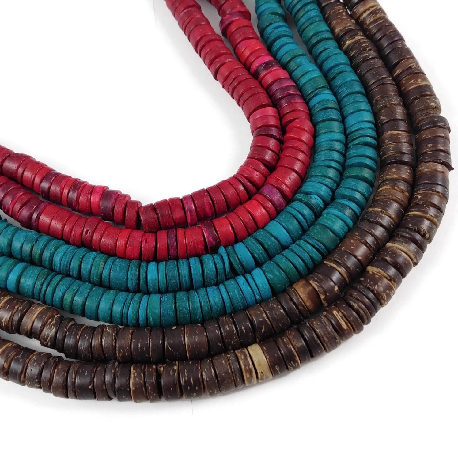 Coconut beads - eco friendly rondelle beads 9mm - 100pcs