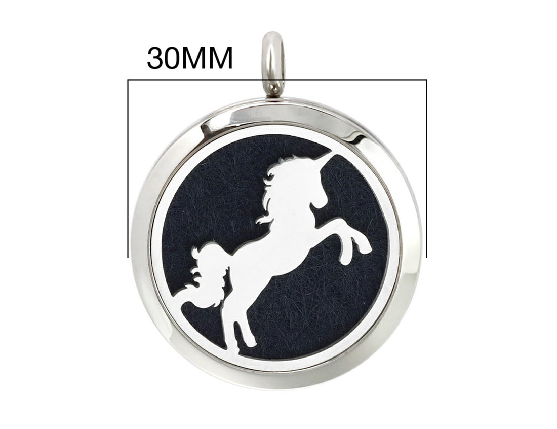 Unicorn diffuser necklace pendant, unicorn gift, diy aromatherapy locket jewelry
