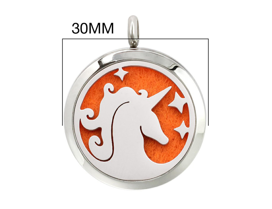 Unicorn diffuser necklace pendant, magic unicorn gift, diy aromatherapy locket jewelry