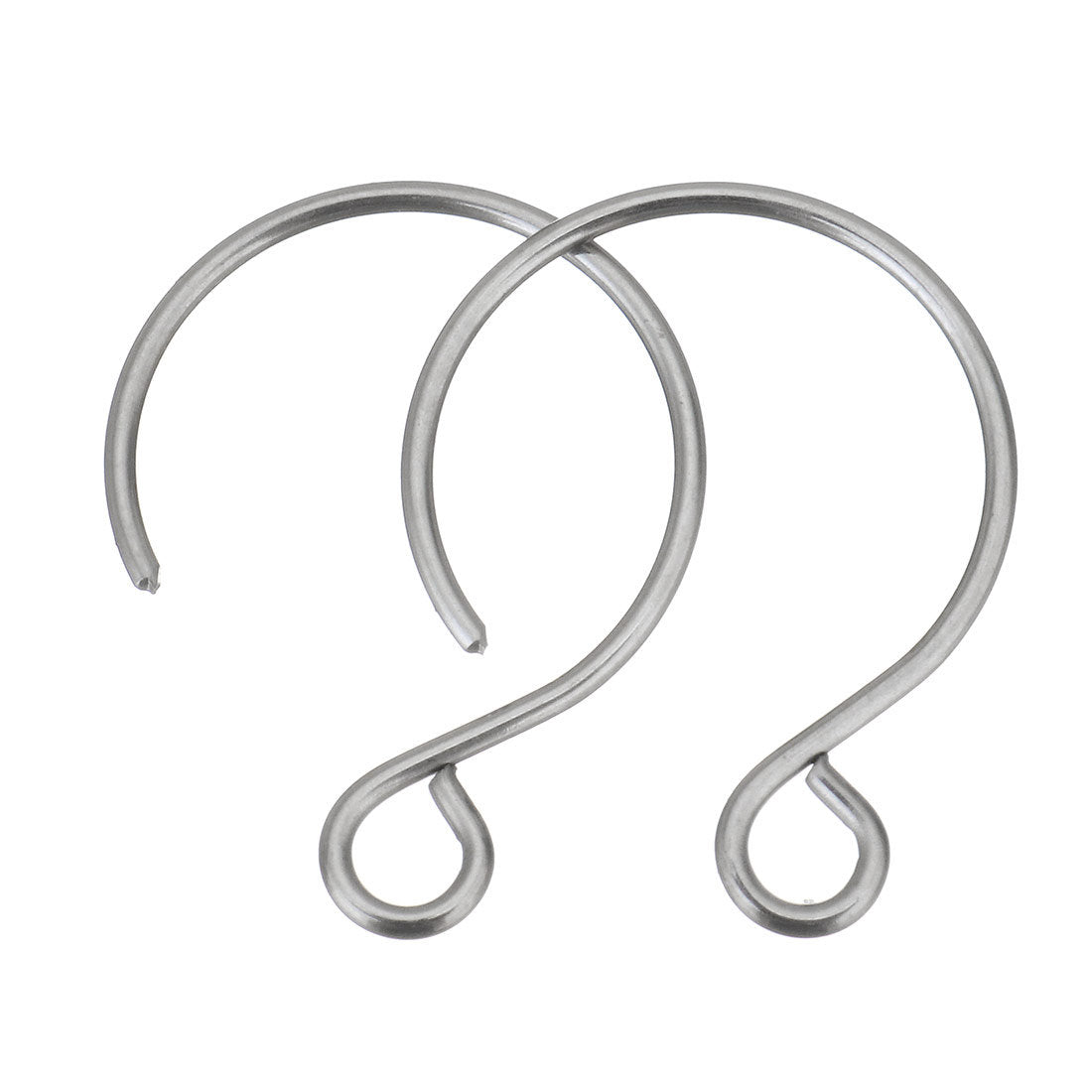  200 Nickel Free Silver Earring Hooks Hypoallergenic Ear Wires  20x10 Mm (NS250)