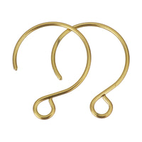 10pcs Stainless Steel round earring hooks - Rose gold, gold, silver or black