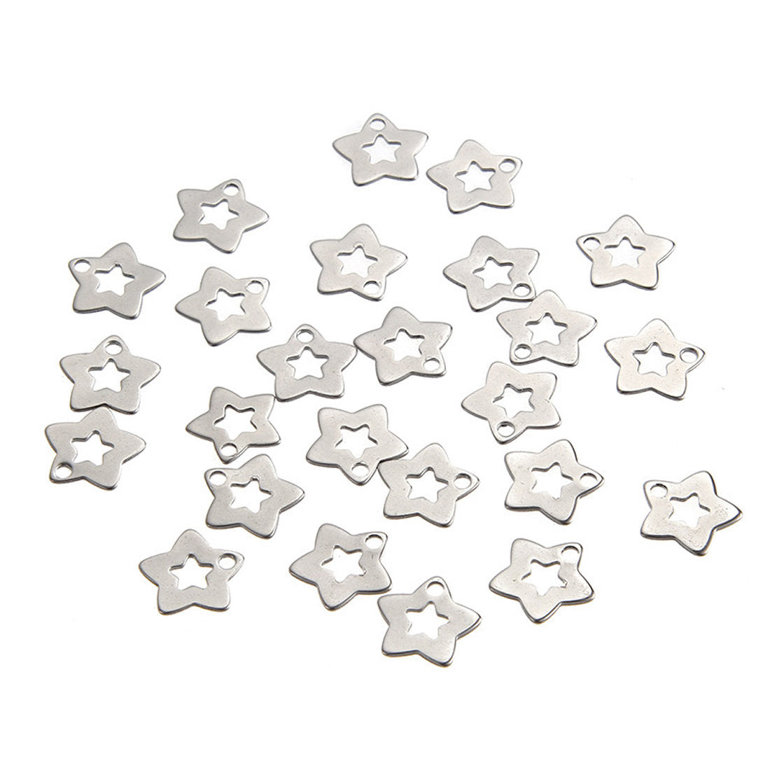 12mm star charms stainless steel hypoallergenic charms 10pcs