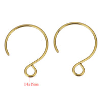 10pcs Stainless Steel round earring hooks - Rose gold, gold, silver or black