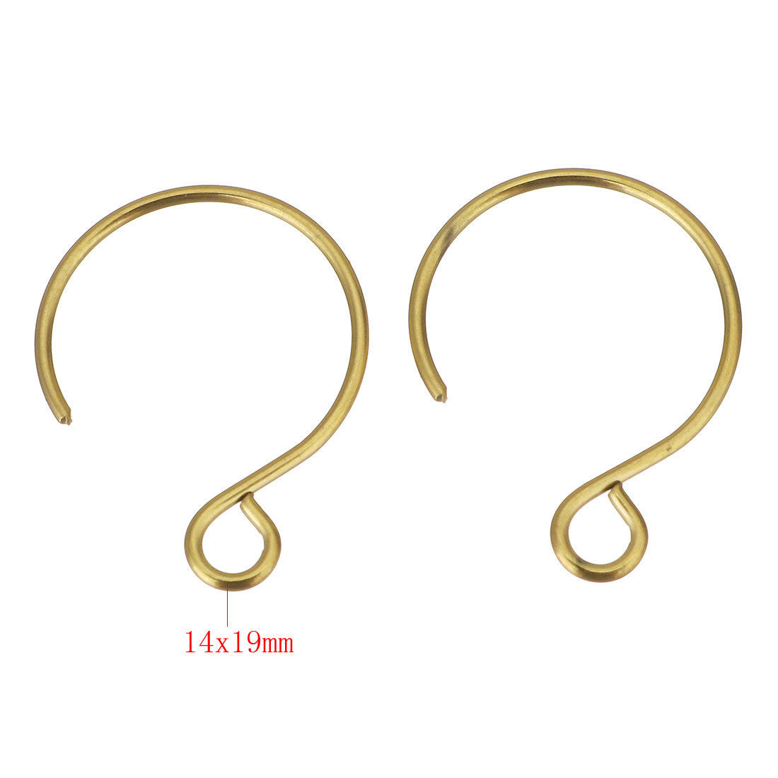 10 Stainless steel round earring hooks - Rose gold, gold, silver or black