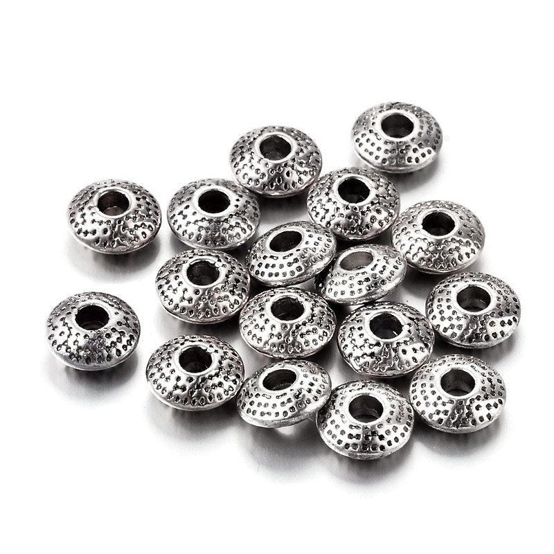10 Tibetan rondelle beads 8mm - Nickel free, lead free and cadmium free