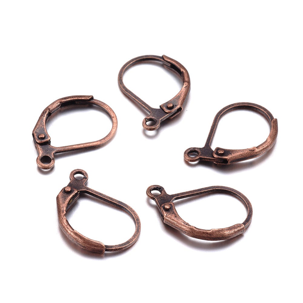 Round lever back hoop earring hooks 10pcs (5 pairs) Nickel free, lead