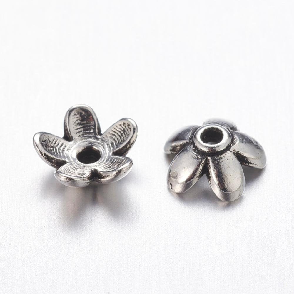 10 Coupelles fleurs pour perles argents 6mm - Sans nickel, sans plomb et sans cadmium