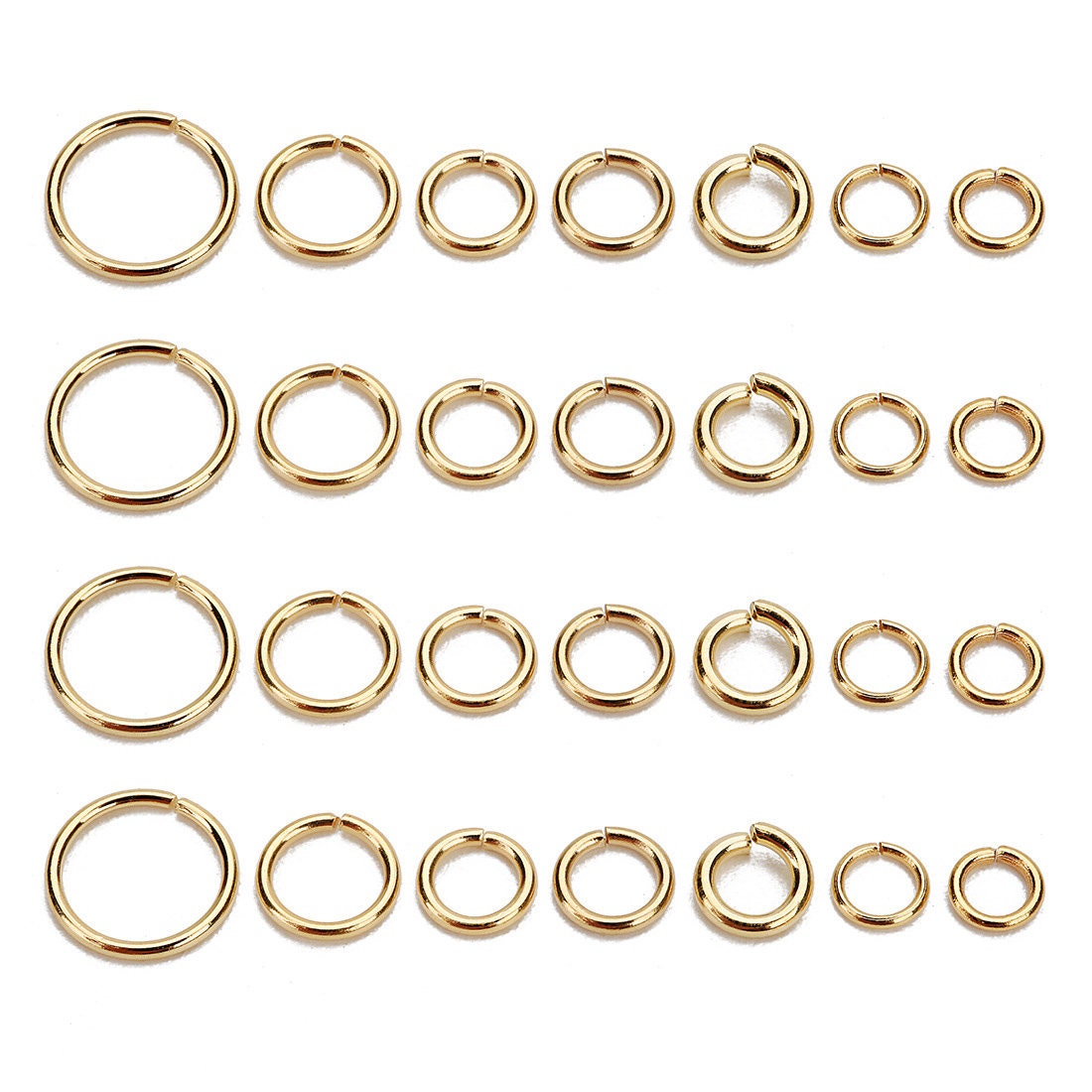 18K gold plated jump ring - 4mm, 5mm, 6mm or 8mm - 50pcs stainless steel jumprings - Jewelry making findings