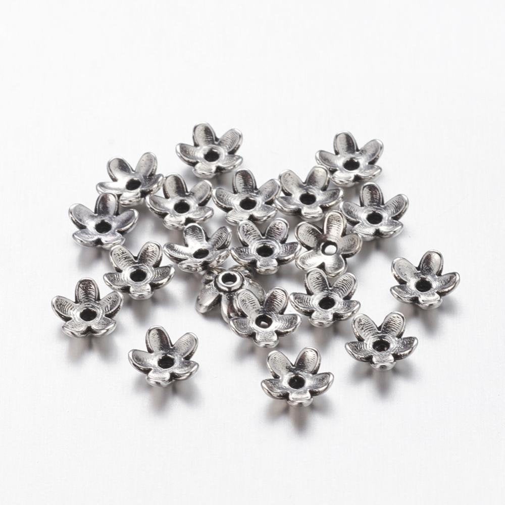 10 Coupelles fleurs pour perles argents 6mm - Sans nickel, sans plomb et sans cadmium