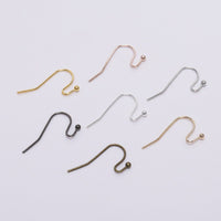 100 brass earring hooks - Nickel free earwire - Gold, Silver, Bronze, Gunmetal