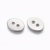 Silver stainless steel buttons or clasps, oval 14mm or 17mm
