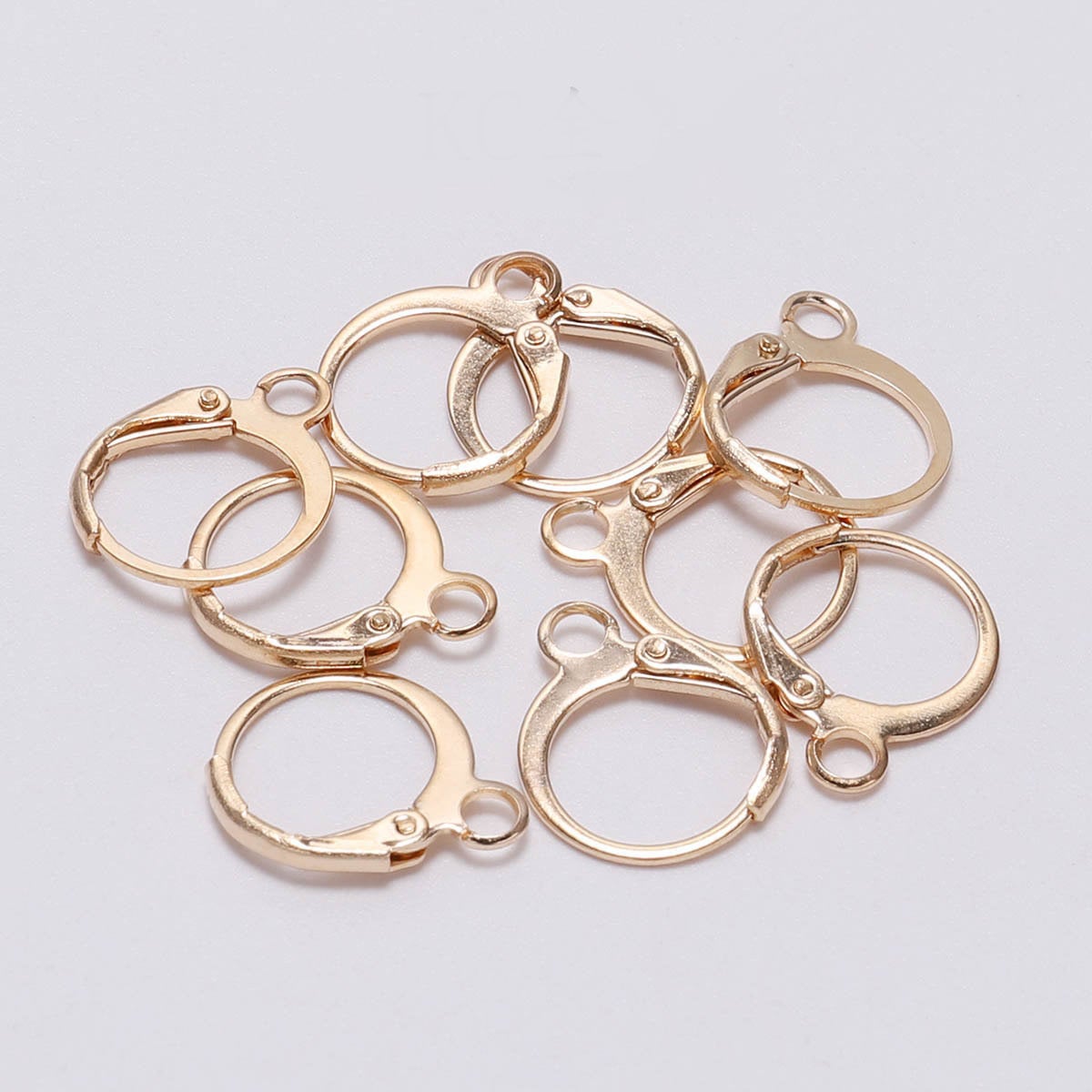 1 Box 80pcs Leverback Earring Hooks Real Plated Stainless Steel Hoop Round  Lever Back Ear Wires Lever Back Hoops For Jewelry Making Earrings Backs F