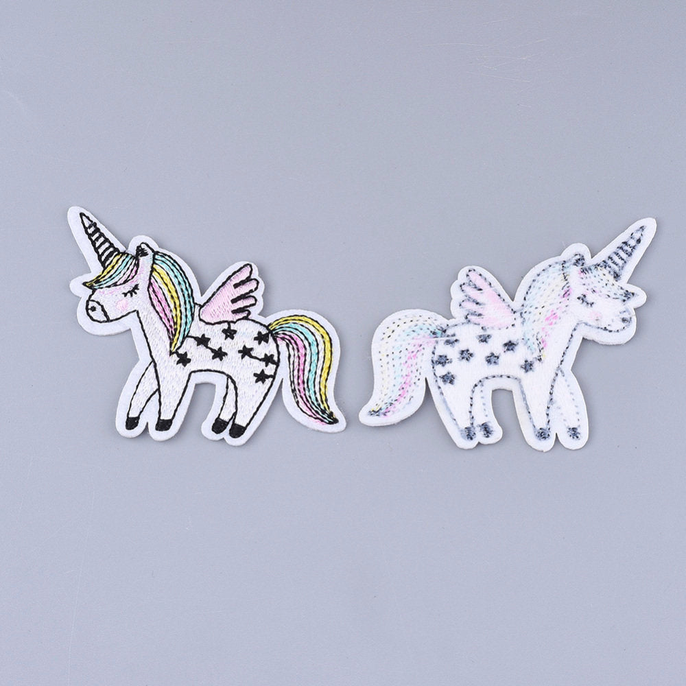Rainbow unicorn iron on patches, embroidered patch, sew on patch