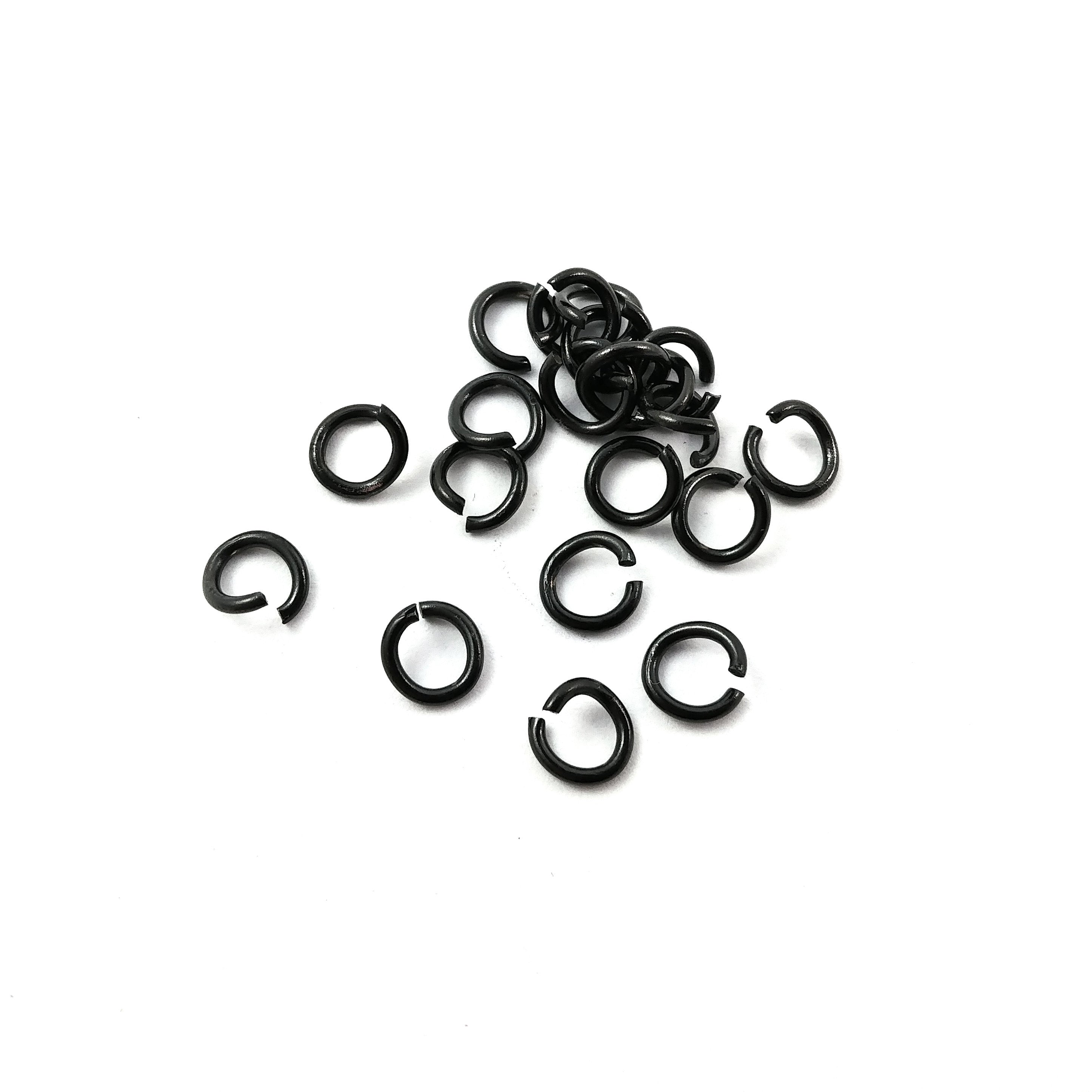 Stainless steel jump ring hypoallergenic black jump ring 5 or 6mm - 20pcs
