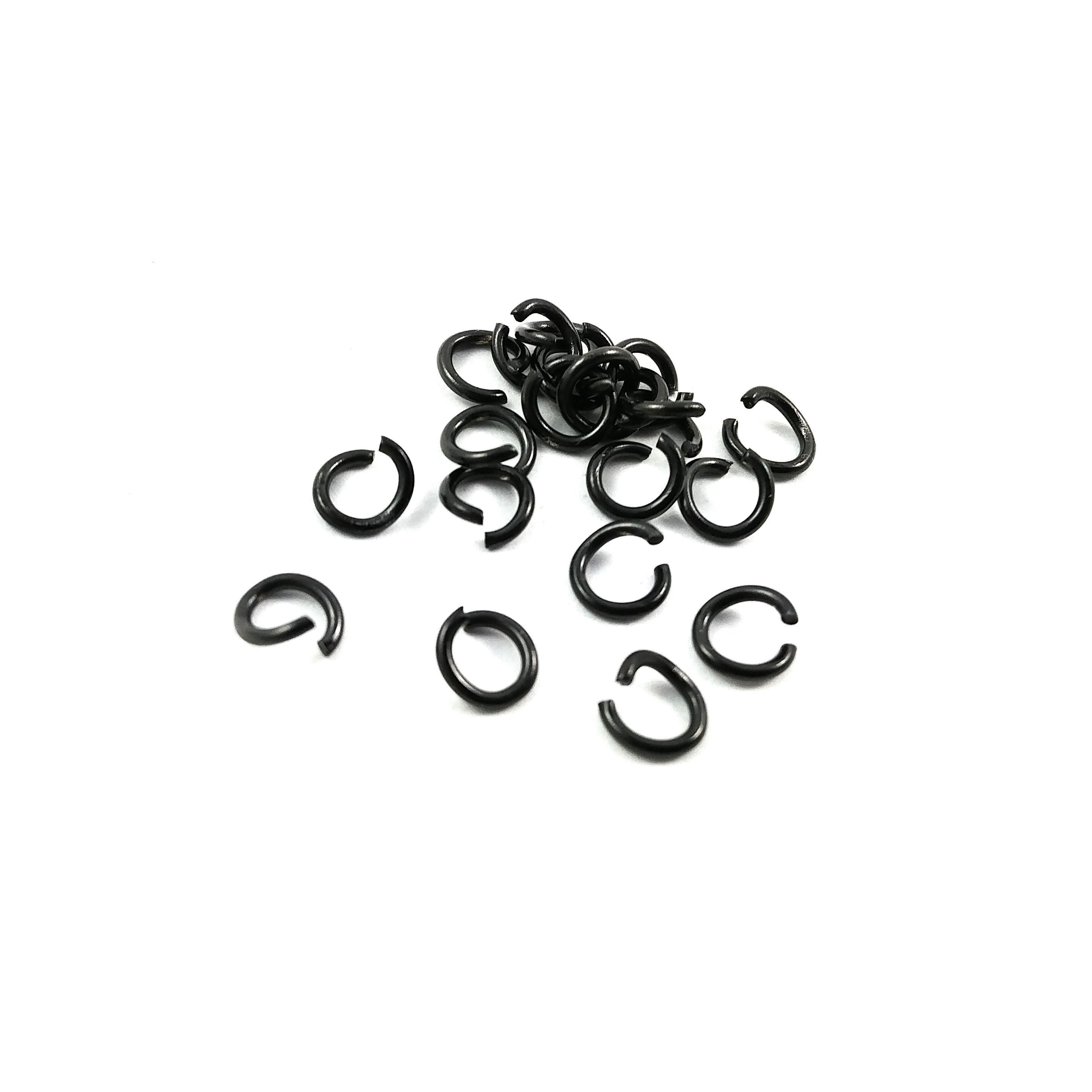 Stainless steel jump ring hypoallergenic black jump ring 5 or 6mm - 20pcs