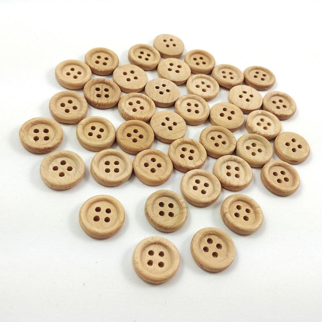 Rustic unfinished wood button set of 36 small buttons 13mm