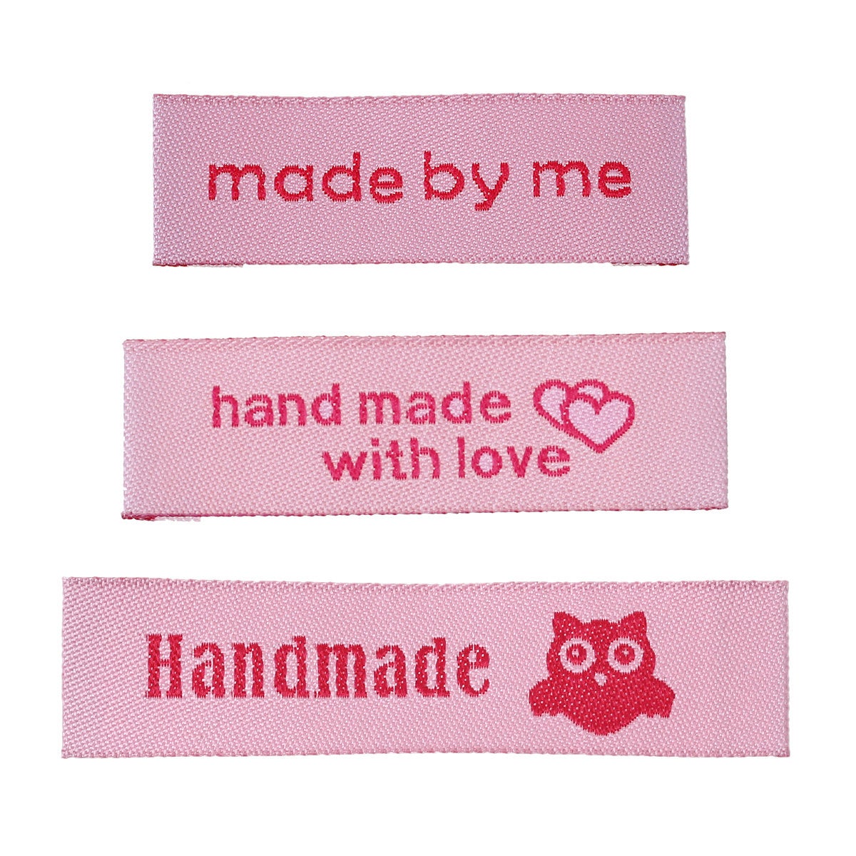 10 Pink woven printed sewing labels - different styles for choice