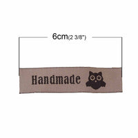 10 Brown woven printed sewing labels - different styles for choice