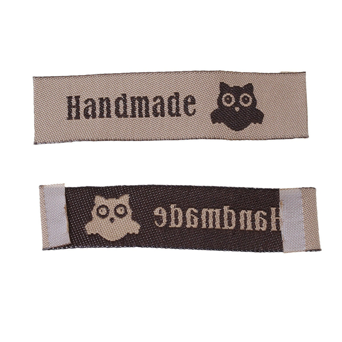 10 Brown woven printed sewing labels - different styles for choice