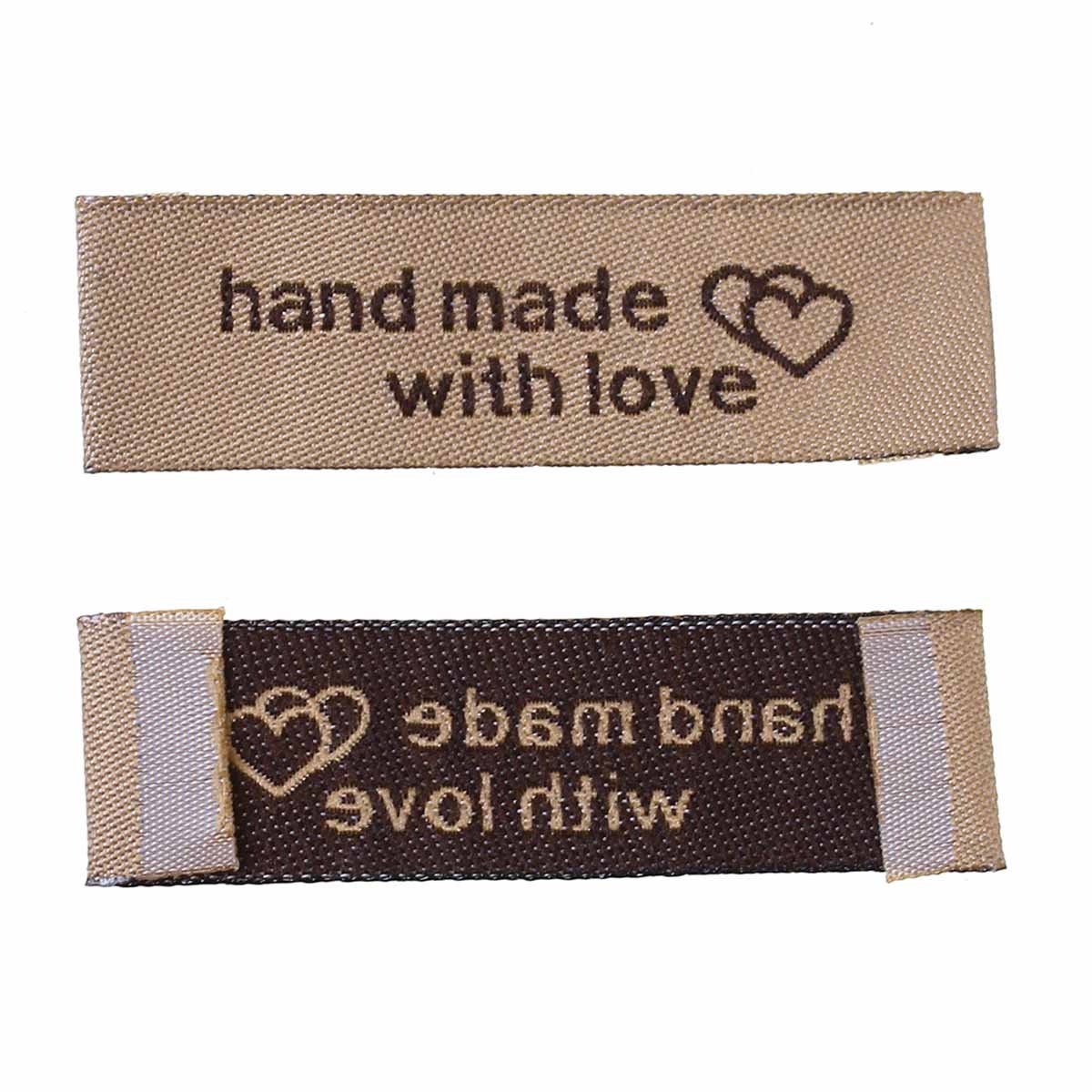 10 Brown woven printed sewing labels - different styles for choice